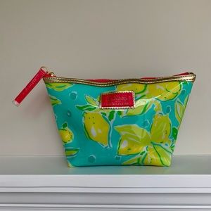 Lilly Pulitzer Vinyl Cosmetic Make Up Bag for Estee Lauder Lemons Oranges NWOT